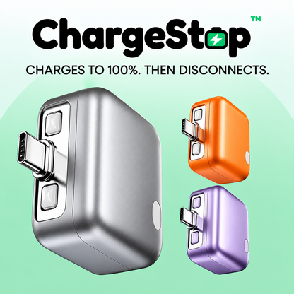 ChargeStop™ — Auto-Ejects When Your Device Reaches 100%