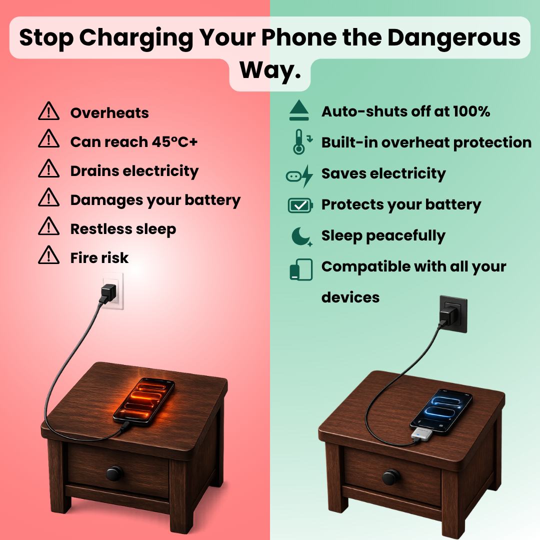 ChargeStop™ — Auto-Ejects When Your Device Reaches 100%