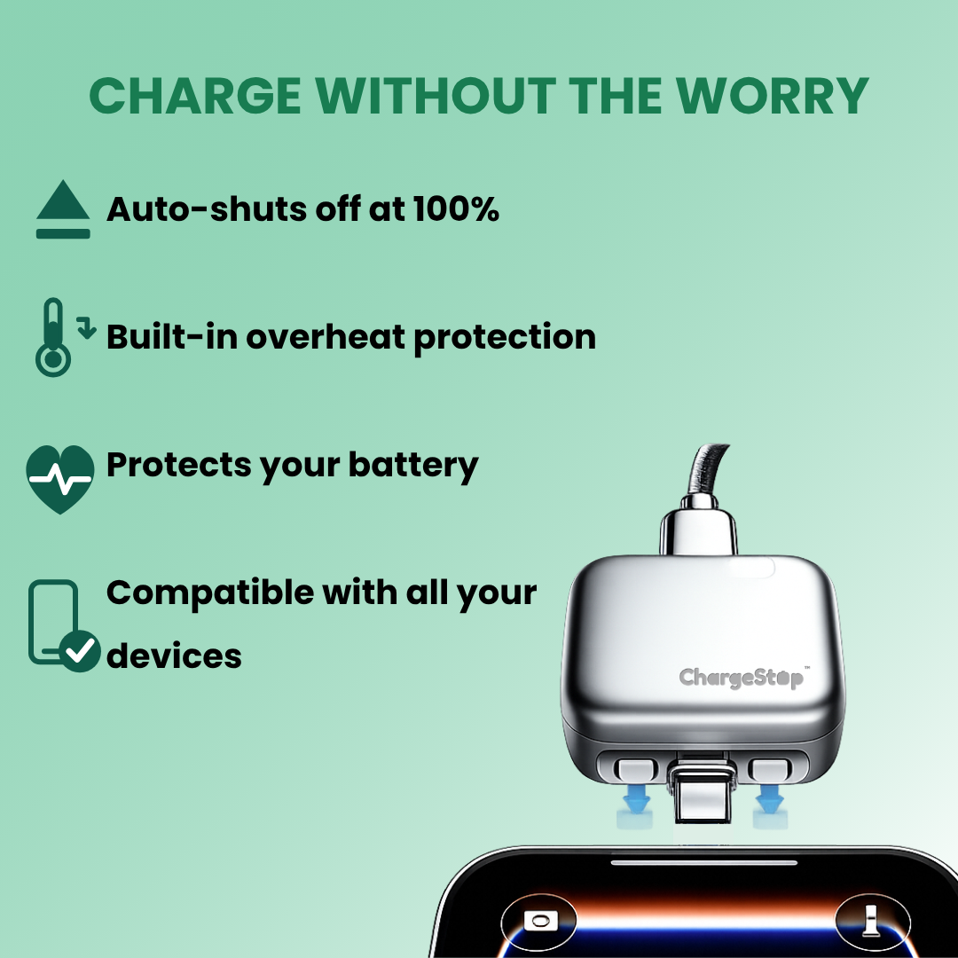 ChargeStop™ — Auto-Ejects When Your Device Reaches 100%