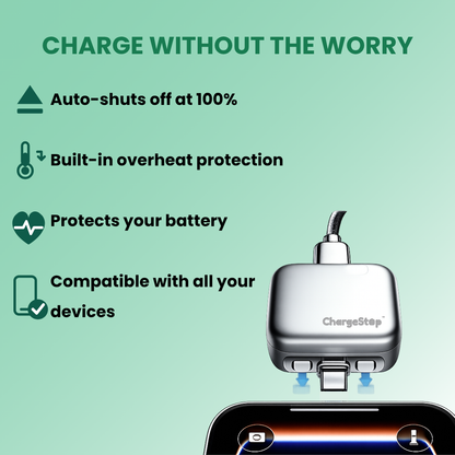 ChargeStop™ — Auto-Ejects When Your Device Reaches 100%